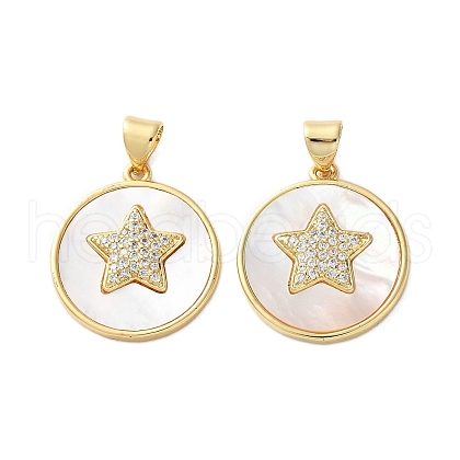 Brass Micro Pave Cubic Zirconia Pendants KK-U070-12B-G-1
