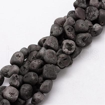 Electroplated Natural Quartz Beads Strands G-K109-03-F-1