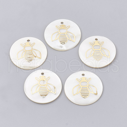 Freshwater Shell Pendants SHEL-T009-12G-1