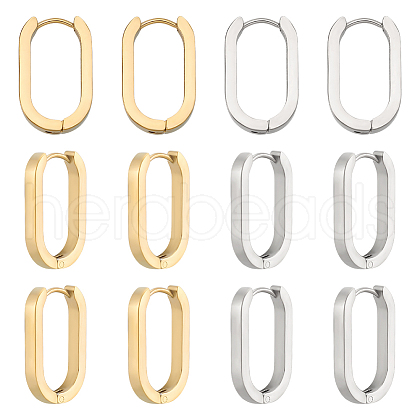 Unicraftale 6 Pairs 2 Colors 304 Stainless Steel Huggie Hoop Earrings STAS-UN0025-25-1
