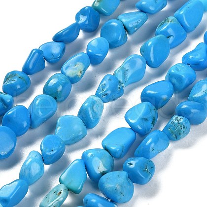 Natural Howlite Beads Strands G-P497-01E-37-1