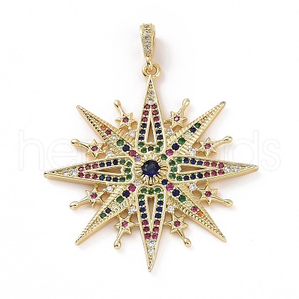 Brass Micro Pave Cubic Zirconia Pendants KK-E068-VF004-1