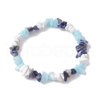 Natural Gemstone Stretch Bracelets for Women BJEW-JB10995-01-1