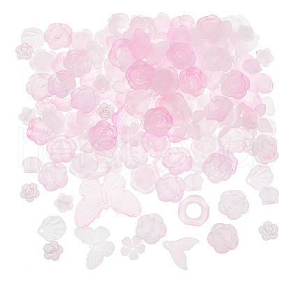 10Sets 200G Transparent Acrylic Frosted Beads FACR-HS0001-02A-1