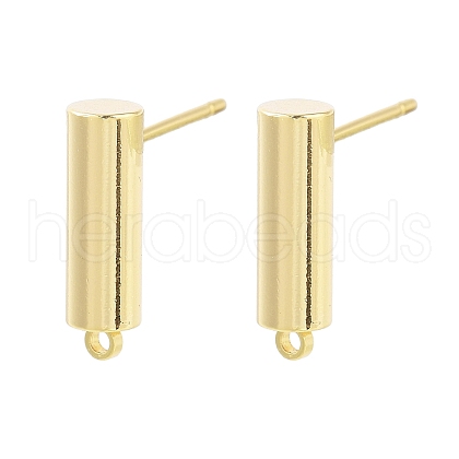 Brass Stud Earrings Findings EJEW-B063-08G-1