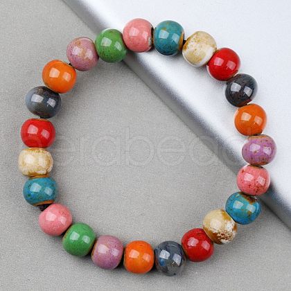 Handmade Porcelain Beaded Stretch Bracelets for Women FS-WG726AB-02-1