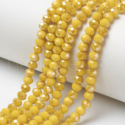 Electroplate Opaque Glass Beads Strands EGLA-A034-P4mm-H07-1