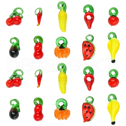 Thanksgiving Charms Lampwork Pendants LAMP-CJ0001-21-1