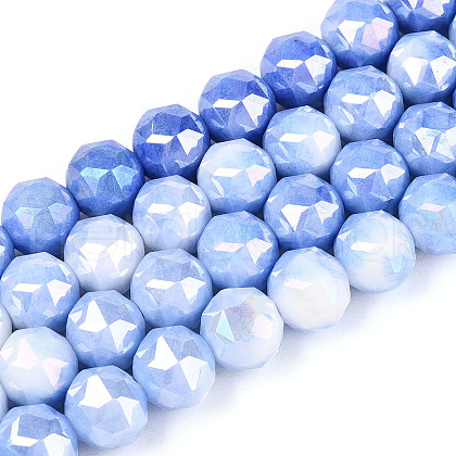 Electroplate Glass Beads Strands GLAA-N010-10mm-08-1