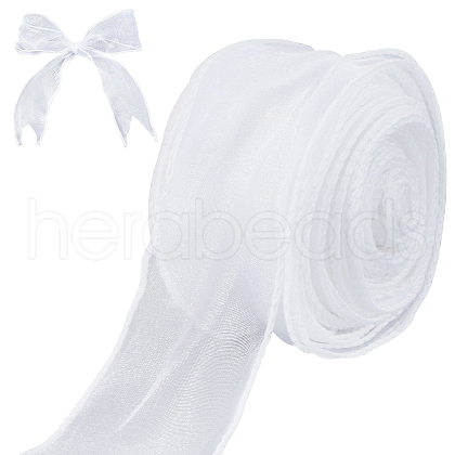 CRASPIRE 2 Rolls Polyester Chiffon Ribbon DIY-CP0010-71-1