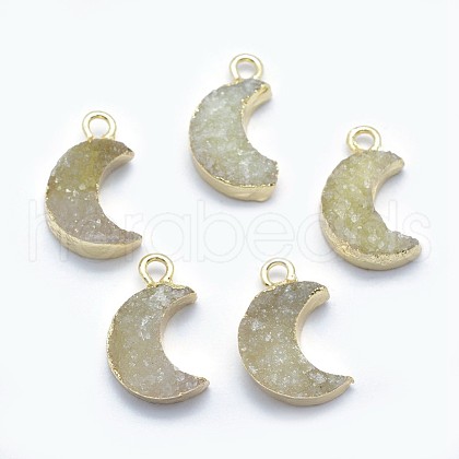 Natural Quartz Pendants G-P383-15G-01-1