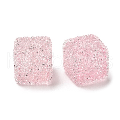 Drusy Cube Resin Rhinestone Beads RESI-C038-02D-1