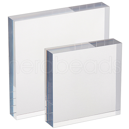Olycraft 2Pcs 2 Styles Acrylic Display Pedestals AJEW-OC0005-31-1