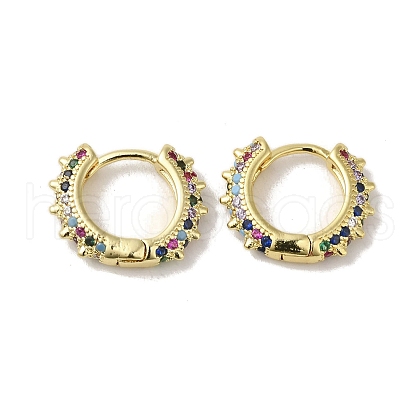 Rack Plating Brass Micro Pave Cubic Zirconia Huggie Hoop Earrings for Women EJEW-C097-24G-01-1
