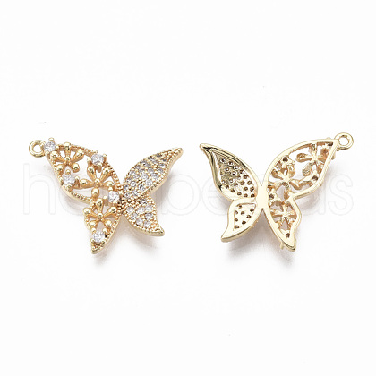 Brass Micro Pave Clear Cubic Zirconia Pendants KK-S355-008-A-NF-1
