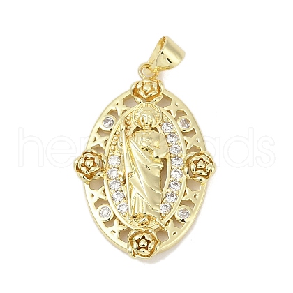 Brass Micro Pave Cubic Zirconia Pendants KK-D317-126G-1