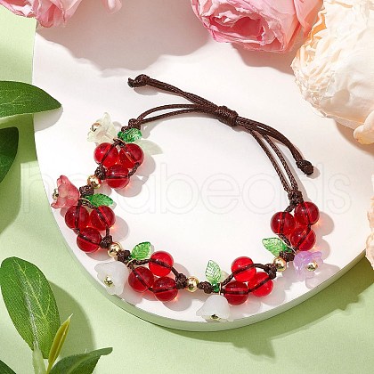 Adjustable Polyester Cord Braided Bracelets for Women BJEW-JB11337-1