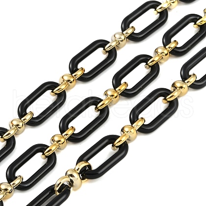 Rack Plating Acrylic & CCB Plastic Chain CHAC-H001-01G-1