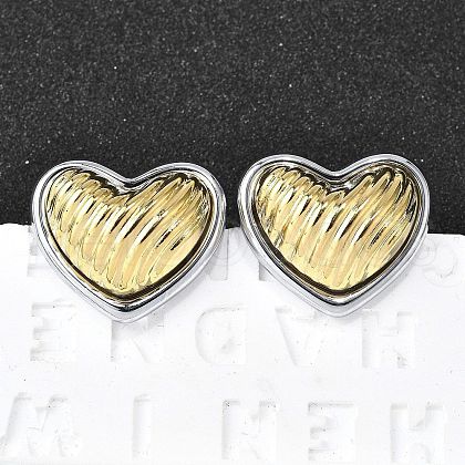 304 Stainless Steel Stud Earrings EJEW-D308-04B-PG-1