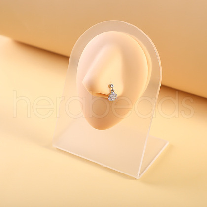 316L Surgical Stainless Steel Micro Pave Clear Cubic Zirconia L-Shaped Nose Rings WGEAB3E-16-1