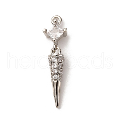 Brass Micro Pave Cubic Zirconia Pendants KK-I276-11P-02-1