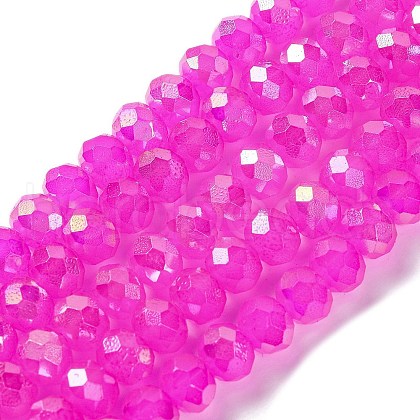 Baking Electroplate Glass Beads Strands X-DGLA-A039-J10mm-B24-1