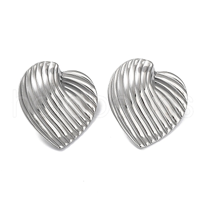 Non-Tarnish 304 Stainless Steel Heart Ear Studs for Women EJEW-P234-18P-1