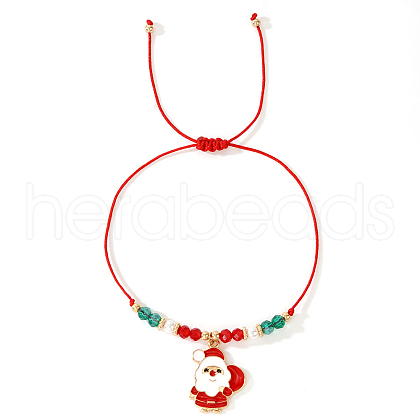 Imitation Pearl & Glass Beads Braided Bracelets CA6370-1-1