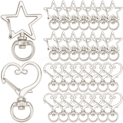 SOFPLATE 40Pcs 2 Styles Zinc Alloy Swivel Lobster Clasps FIND-SP0002-56A-1
