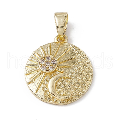 Rack Plating Brass Cubic Zirconia Pendants KK-M236-06G-1