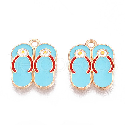 Beach Theme Alloy Enamel Pendants ENAM-T022-33A-1