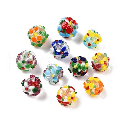 Handmade Two-Tone Lampwork Beads LAMP-T022-01A-12-1