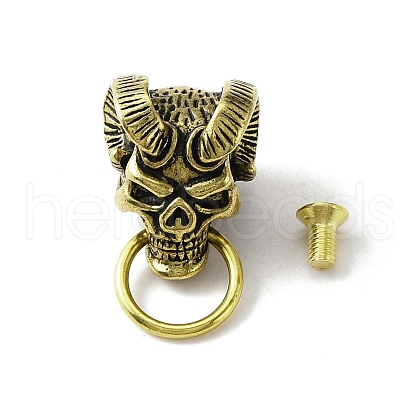 Brass Demon Skull Head Clasps for Bag Decorative KK-WH0058-07-1