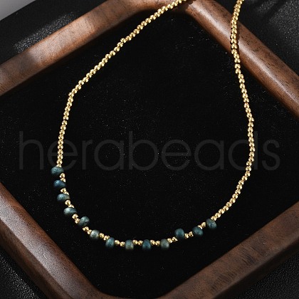 Brass Miyuki Seed Beaded Necklaces for Women NJEW-B126-01G-1