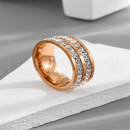 304 Stainless Steel Crystal Rhinestone Finger Rings FS-WG432ED-15-1