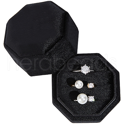 Velvet Cover Plastic Couple Ring Box VBOX-WH20001-02B-1