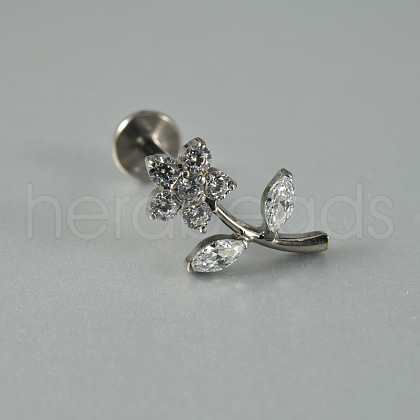 G23 Titanium Alloy Pave Clear Cubic Zirconia Labrets FS-WG13971-03-1
