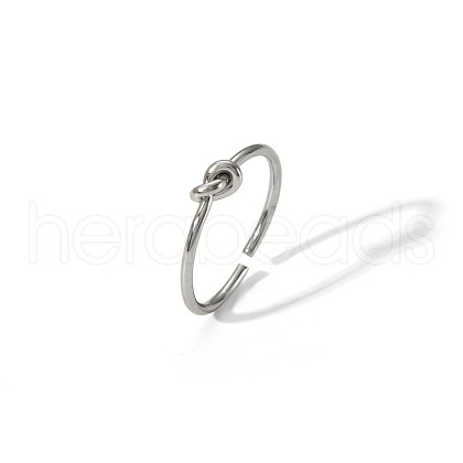 Minimalist Stainless Steel Knot Open Cuff Rings EO4616-6-1