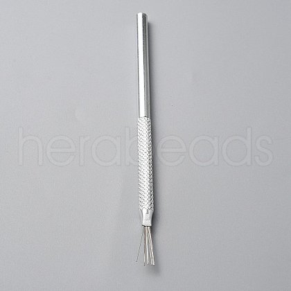 Iron 7-Pin Feather Wire Brush Texture Tool TOOL-WH0134-73S-1