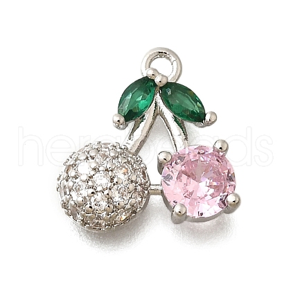 Brass Micro Pave Cubic Zirconia Pendants KK-A245-07B-P-1