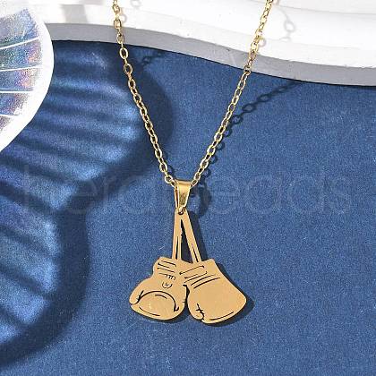 304 Stainless Steel Pendant Necklaces NJEW-Z073-04G-1