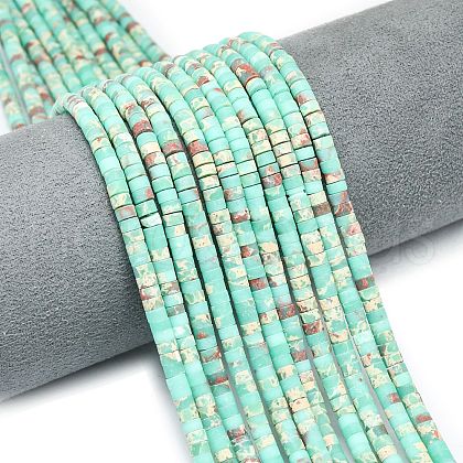 Dyed Synthetic Imperial Jasper Beads Strands G-P575-B09-4x2mm-01-1