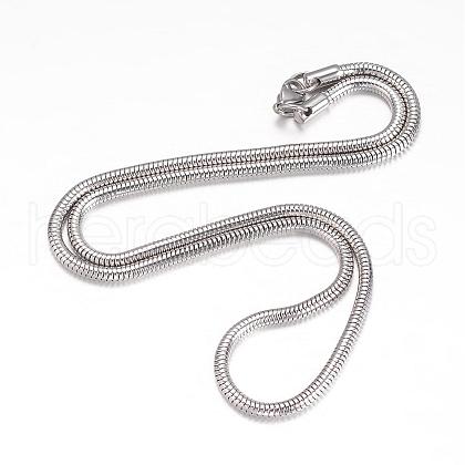 Non-Tarnish 304 Stainless Steel Necklace MAK-K062-02P-3mm-1
