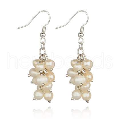 Mother's Day Jewellery Grade A Pearl Beads Earrings X-EJEW-JE00949-01-1