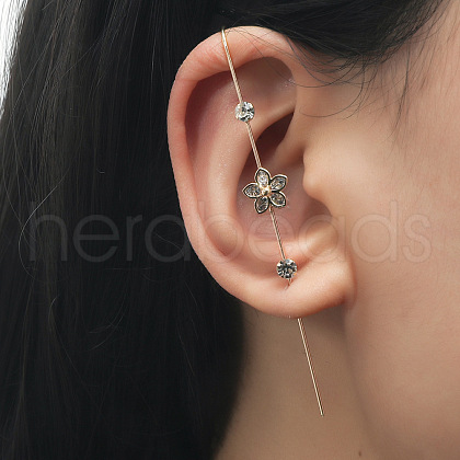 Brass Rhinestone Cuff Earrings WGB6093-02-1