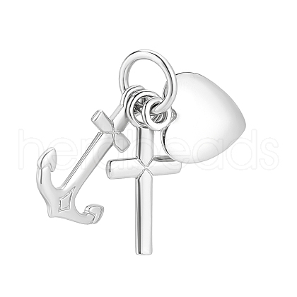 AHADERMAKER 1Pc Sterling Silver Pendants STER-GA0001-01-1