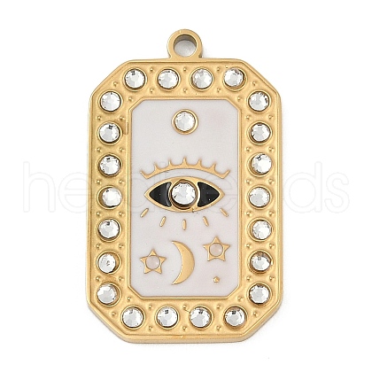 304 Stainless Steel Enamel Pendants STAS-I325-003G-1