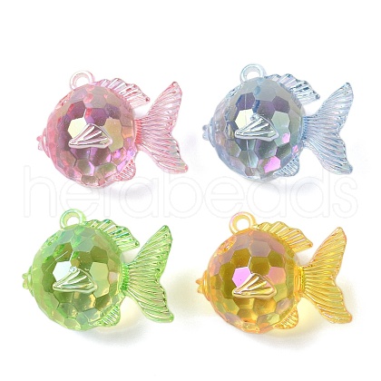 Electroplate Transparent UV Plating Acrylic Pendants OACR-I014-12-1