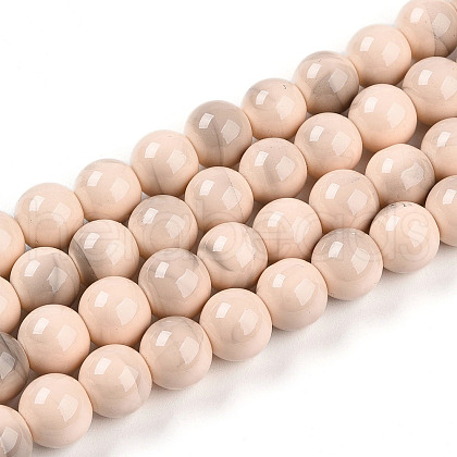 Baking Painted Glass Beads Strands DGLA-N013-10mm-06-1
