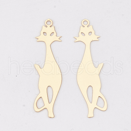 Brass Kitten Pendants X-KKC-S001-023KC-1